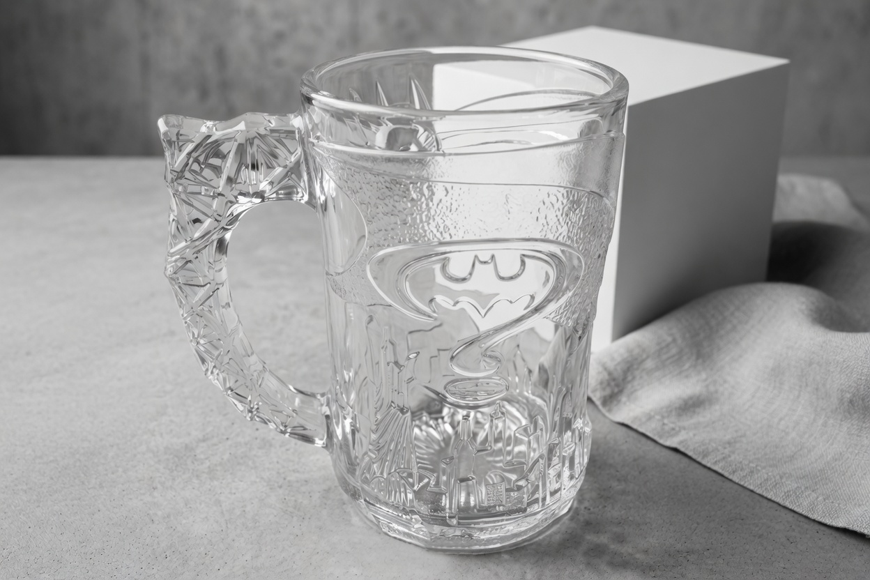 The mug photographed plainly on concrete